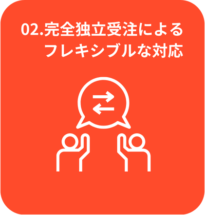 完全独立受注によるフレキシブルな対応